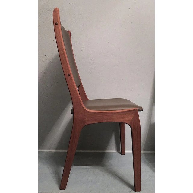 1960s Set of Danish Teak and Leather Dining Chairs from KS Møbler, 1960s For Sale - Image 5 of 7