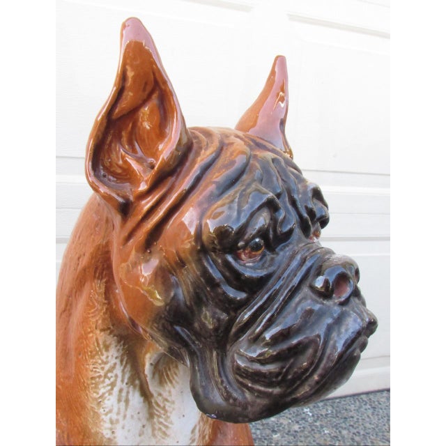Vintage Italian Life Size Terracotta Boxer Dog Figurine For Sale - Image 13 of 18