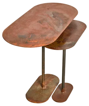 Oxidized Ellipses Tables by Pia Chevalier, Set of 2