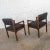 Black Vintage Modern Armchairs Black & Walnut Tone Wood by Haworth - A Pair For Sale - Image 8 of 13