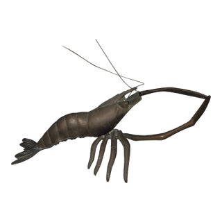 Vintage Solid Brass Crawfish For Sale