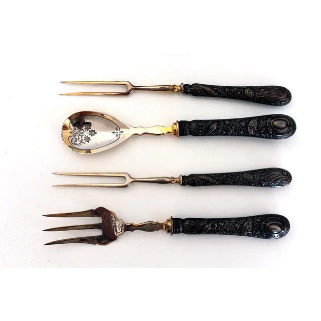 Antique Hunter's Cutlery Set in Original Box, Set of 4 For Sale - Image 4 of 11