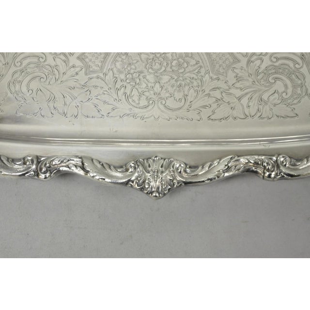 Metal Vintage Poole Epca Sevenoaks 650 Large Silver Plated Serving Platter Bar Tray B For Sale - Image 7 of 17