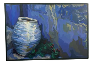 Audouze Saunière, Blue Jar, 1980s, Oil on Canvas