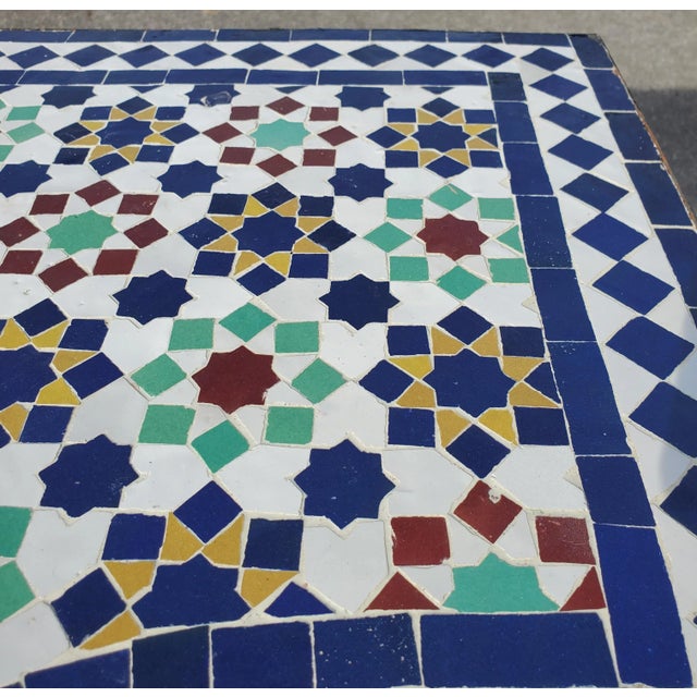 2020s Moroccan Mosaic Sink Tarsie Pattern + Wrought Iron Base / Multicolor For Sale - Image 5 of 10