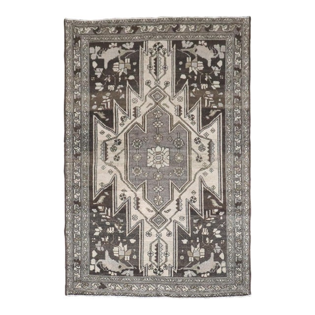 Vintage Mazlagan Malayer Persian Scatter Rug - 3'8" x 5'1" For Sale