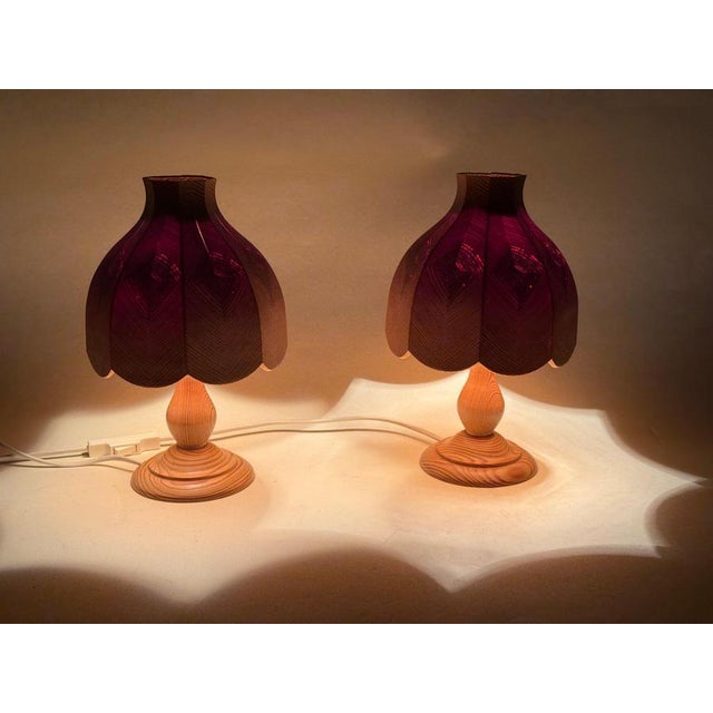 Swedish Table Lamps in Pinewood, 1980s, Set of 2 For Sale - Image 13 of 16