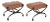 Pair Regency Style Steel Upholstered X-Stools For Sale