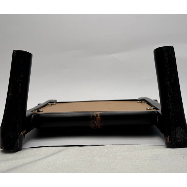 Vintage Asian Faux Black Bamboo Tabletop Picture Frame For Sale - Image 10 of 10