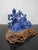 Chinese Carved Lapis Lazuli 2 Figures & a Beast Figurine on Wood Stand For Sale In Portland, OR - Image 6 of 10