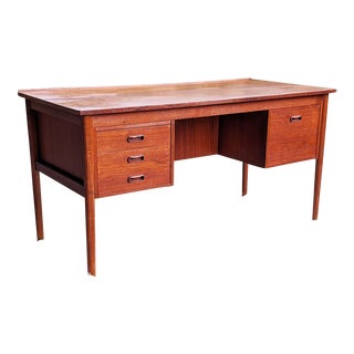 1960s 60s Mid Century Danish Teak Rosewood Arne Vodder Exec. Desk W/ Bookshelf Drawers For Sale