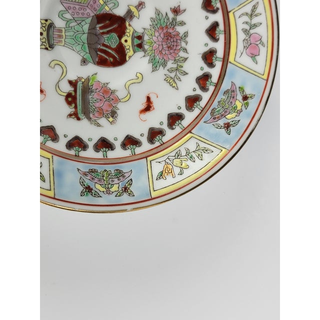 Jingdezhen Guangcai 8 Treasures Porcelain Tea Cup & Saucer – Chinese Vintage For Sale - Image 9 of 10