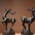 This is an elegant pair of vintage Chinese gilt bronze deer figures, crafted in a naturalistic yet stylized manner. Each...