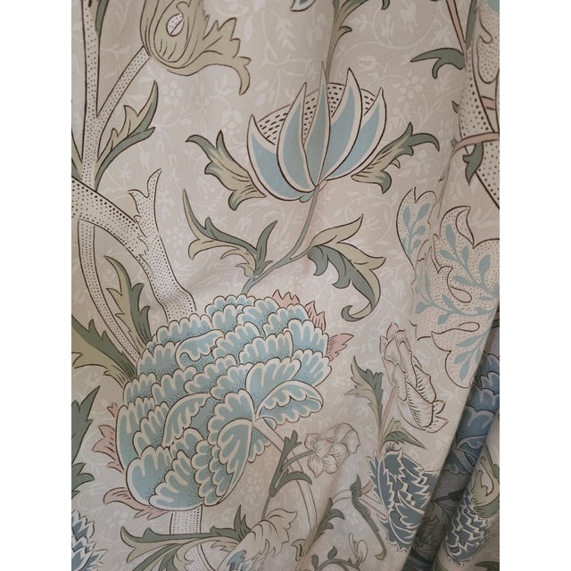 Sanderson Custom Drapery Panels – Original Morris & Co. Cray Design Block For Sale In Greenville, SC - Image 6 of 12