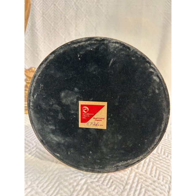 Mid 20th Century Solid Brass Art Nouveau Style Candlestick Holders - A Pair For Sale - Image 10 of 11