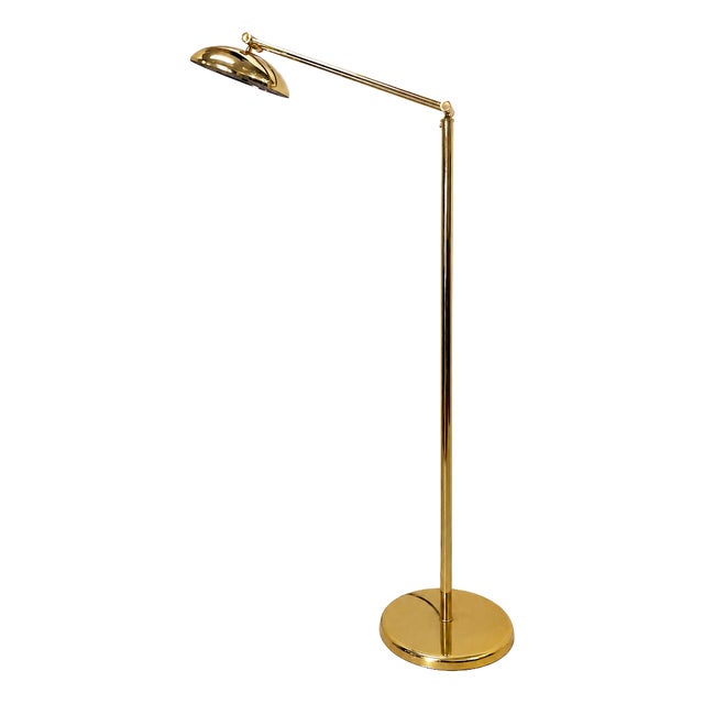 Vintage Style Reclining Gilt Floor Lamp, 2000s For Sale