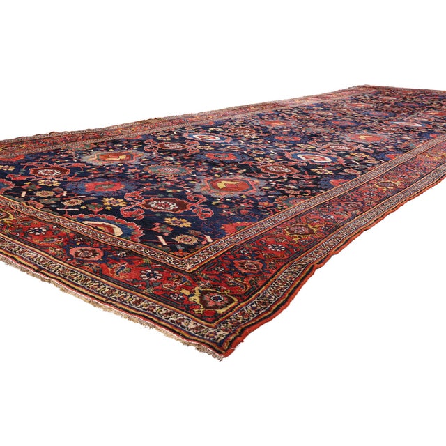 90054 Antique Persian Kurd Rug, 06'10 x 19'10. The Midnight Lattice: Late 19th Century Persian Kurd Masterpiece of...