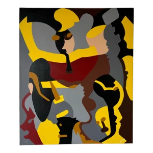 Rhafique Fortuin " in the Zone 1, 2003" Expressionist Abstract Acrylic on Canvas Painting