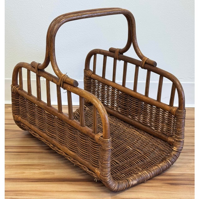 Brown Vintage Bentwood Basket For Sale - Image 8 of 9