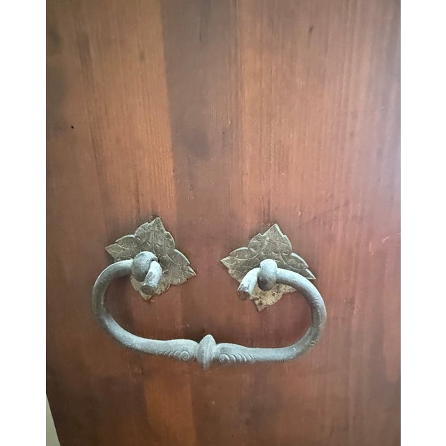 17th Century Baroque Carved Oak Cabinet with Foliate Relief & Wrought Iron For Sale - Image 6 of 16