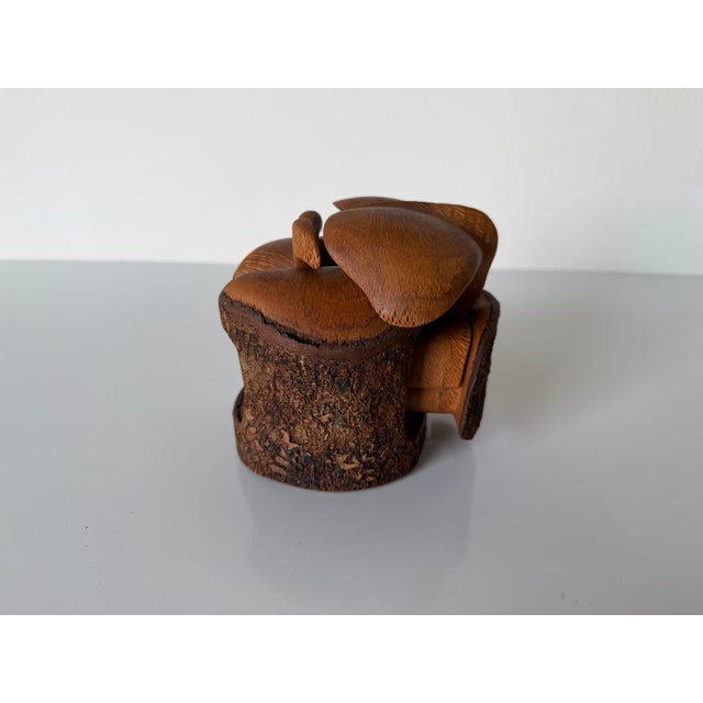 1990's Vintage Hand-Carved Wood Puzzle Box Sculpture, Signed For Sale - Image 11 of 12