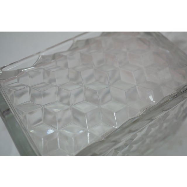 Vintage Fostoria Glass Geometric Square Liquor Bar Bottle Decanter For Sale - Image 12 of 15