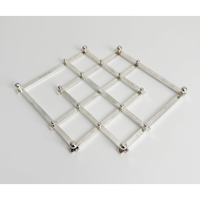 1940s Adnet Silver Plate Trivet, Attributed For Sale - Image 15 of 15