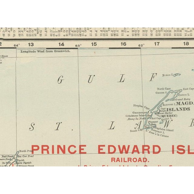 Antique Maritimes Map, New Brunswick, Nova Scotia and Prince Edward Island, 1899 For Sale - Image 4 of 12