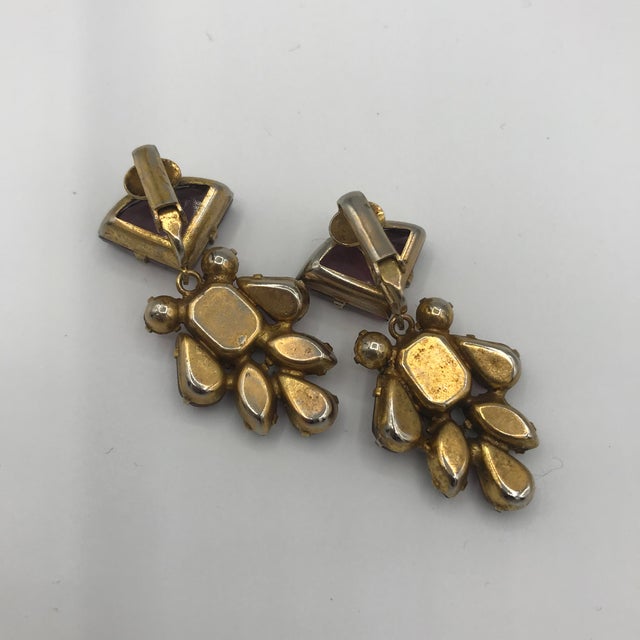 Metal 1950s Juliana D & E Polished Crystal Dangle Earrings - 2 Pieces For Sale - Image 7 of 8