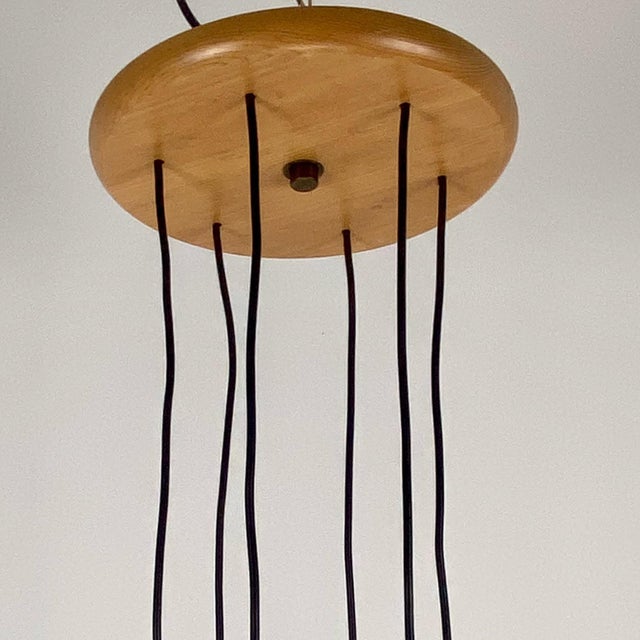 Wooden Cascade Pendant Lamp from Temde Leuchten, Switzerland, 1970s, in Very Good conditions. Designed 1970 to 1979 This...