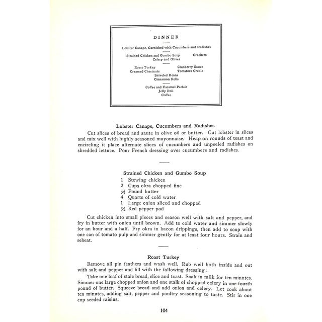 "Choice Menus for Luncheons and Dinners" 1937 Lang, Gladys T. For Sale In New York - Image 6 of 6