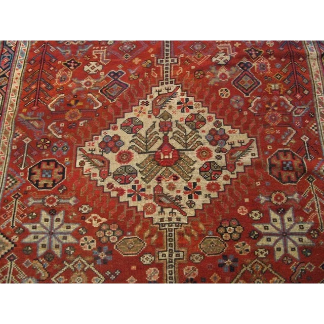 Red 19th Century S. Persian Ghashghaie Carpet (5'6" x 11' - 168 x 335 ) For Sale - Image 8 of 8