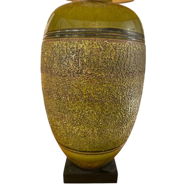Mid-Century Modern Mid Century Modern Glazed Pottery Table Lamp For Sale - Image 3 of 4