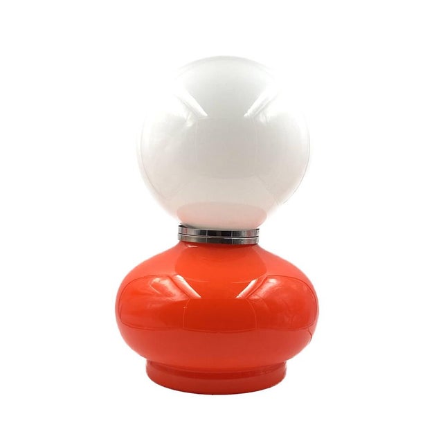 Red Space Age Red Murano Glass Table Lamp attributed to AV Mazzega, 1970s For Sale - Image 8 of 16