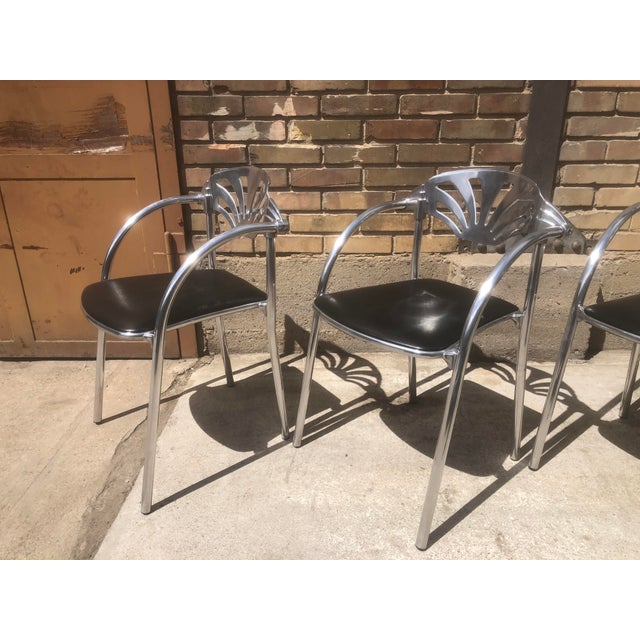 Metal Postmodern Alisea Armchairs by Lisa Bross for Studio Simonetti, Italy, 1980s, Set of 4 For Sale - Image 7 of 18