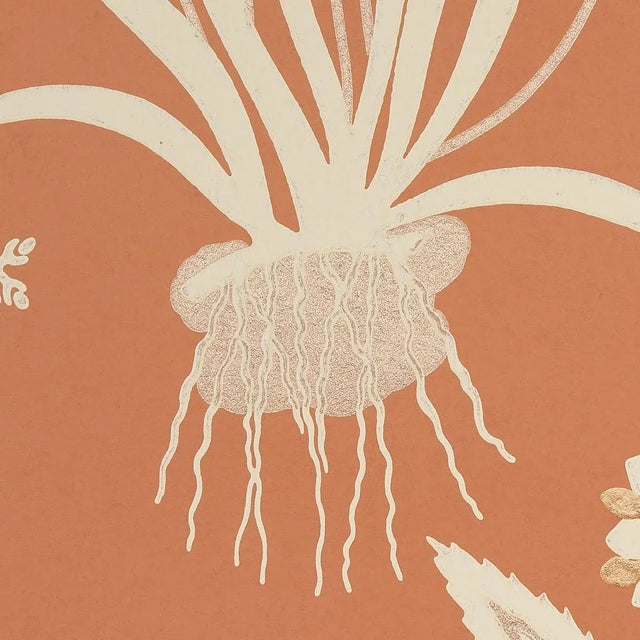 Contemporary Sample - Schumacher x Neisha Crosland Culpeper Wallpaper in Ox Orange For Sale - Image 3 of 5