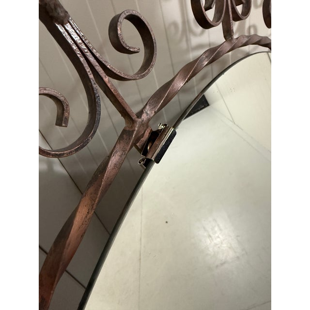Large Round Wrought Iron Wall Mirror, 1960s For Sale - Image 16 of 18