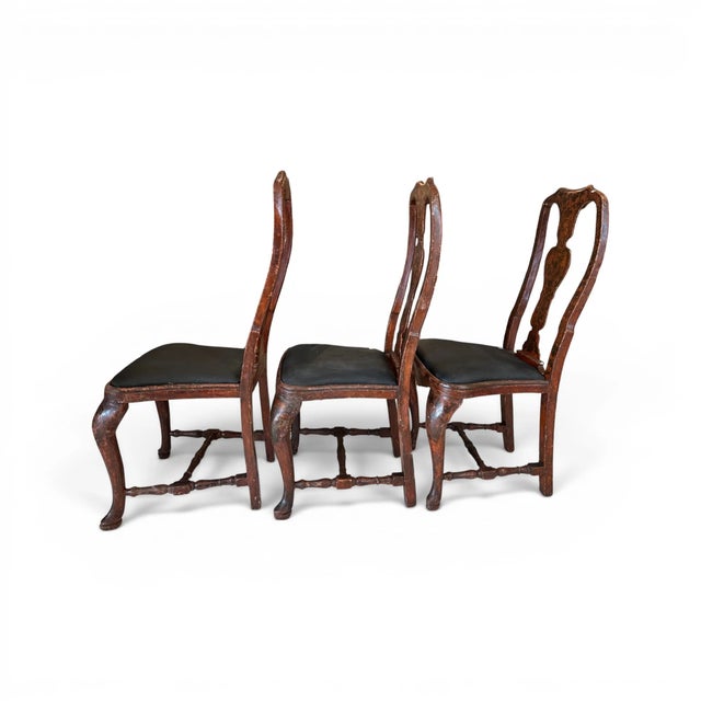 Rococo 18th Century Rococo Set of 6 Painted Dining Chairs From Lucca For Sale - Image 3 of 10