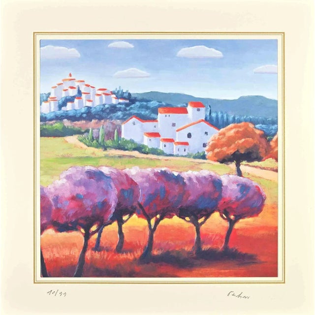 Modern Nicholas Verrall, The Village, Lithograph, Late 20th Century For Sale - Image 3 of 3