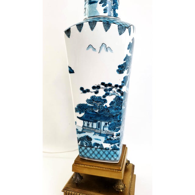 Lamp Chinese Blue & White For Sale - Image 10 of 14