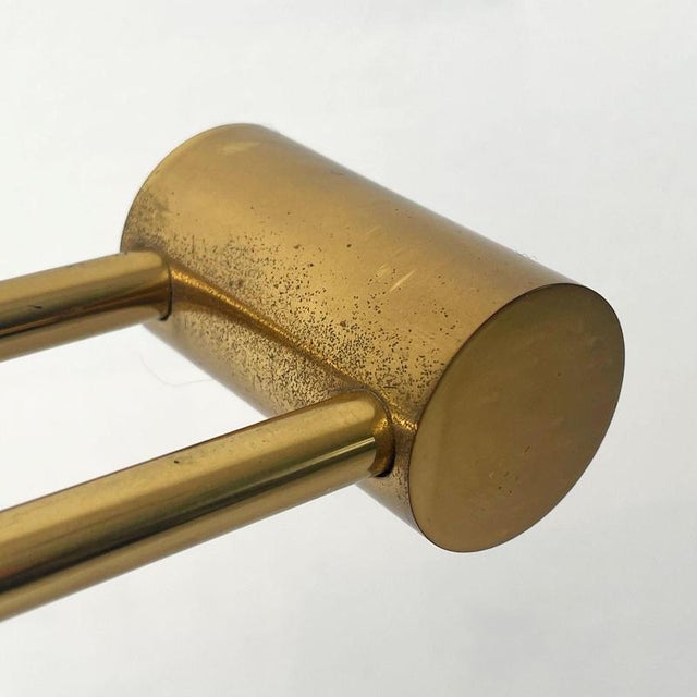 Vintage Adjustable Brass Reading Floor Lamp with Dimmer For Sale - Image 13 of 17