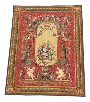 1970s Vintage Handwoven French Wool and Silk Tapestry Wall Hanging