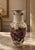 Ceramic Vintage Hand-Painted Asian Porcelain Floral Vase | Pink Roses, Purple Flowers, Gold Trim 12.5in For Sale - Image 7 of 9