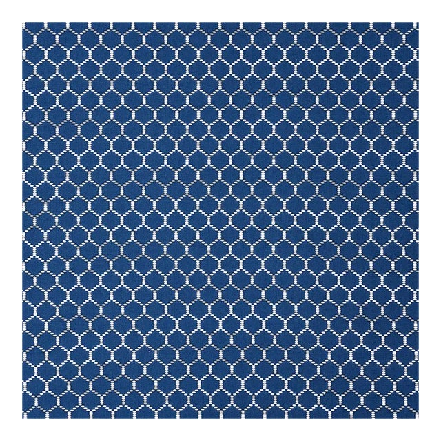 Sample - Schumacher Fishnet Fabric in Marine For Sale