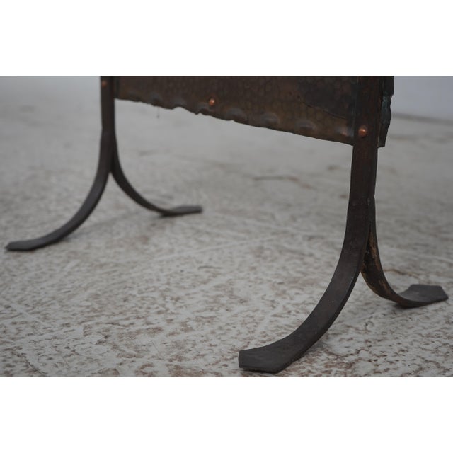 Vintage Arts & Crafts Copper & Wrought Iron Firescreen For Sale - Image 9 of 9