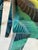 Army Green Pair of Hand-Painted Tropical Parrot and Jungle Nesting Tables For Sale - Image 8 of 12
