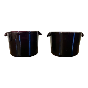 Antique Early 19th Century English Regency Amethyst Glass Wine Rinsers - a Pair