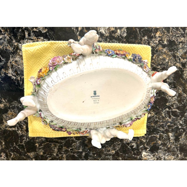 Antique, Schierholz Plaue, Porcelain Centerpiece/ Serving Bowl, W/Cherubs & Floral Decorations, C1890-1910 For Sale - Image 12 of 12