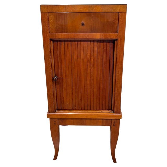 Biedermeier Pillar Cabinet in Cherry Veneer, 1820 For Sale