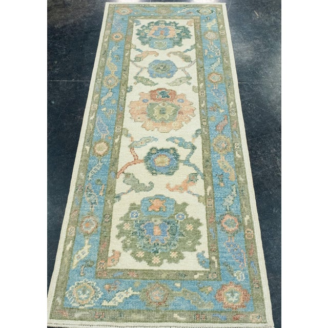 Turkish Oushak Runner Rug 2'4" x 6' #17070 Explore a curated collection of hallway runners, wool rugs, and handmade...
